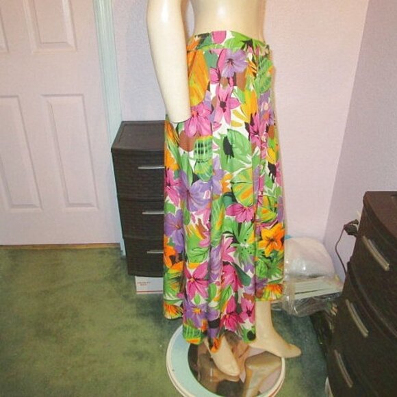 Pendleton HAWAIIAN Maxi Size 10P SKIRT Tropical POCKETS Lightweight BUTTON UP - Picture 7 of 11